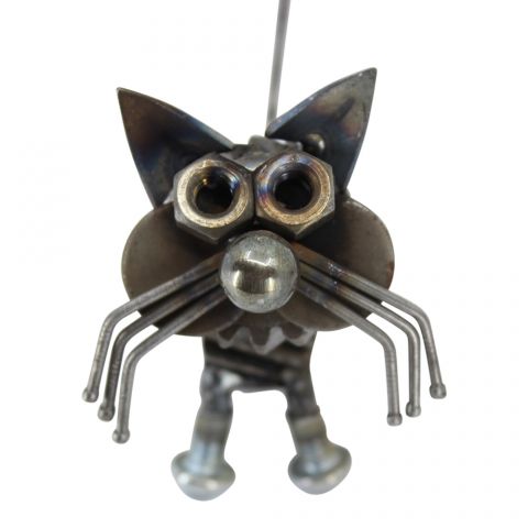 Outlet Large Recycled Metal Cat Sculpture